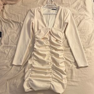Zara Cream Long Sleeve Dress